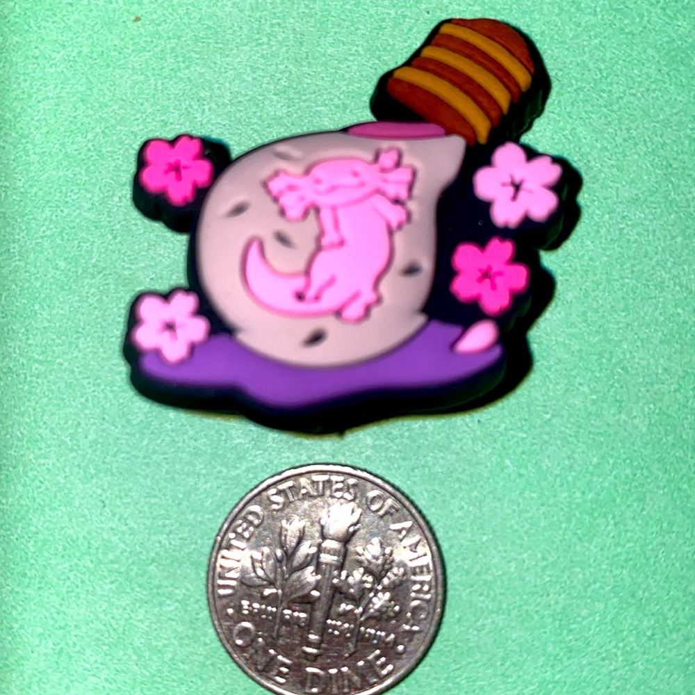 (10 for $15) Pink Axolotl Inside a Light Bulb full of Water Crocs Shoe Charms